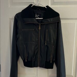 KC Women's Classic Black Leather Jacket